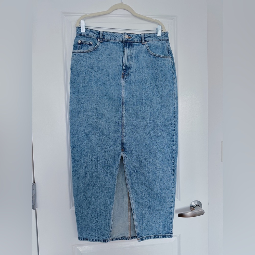 ASOS Hourglass Midi Denim Skirt